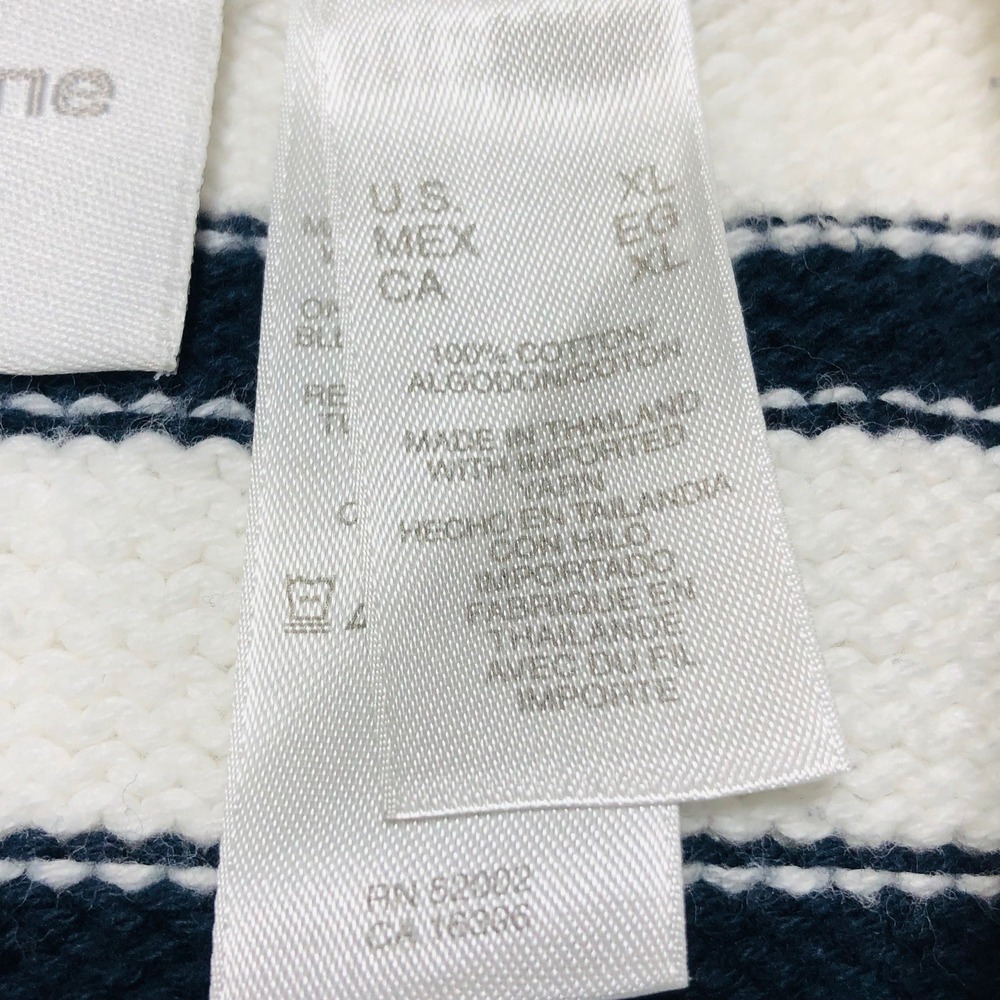 VTG Liz Claiborne XL Sweater Sport Pullover Y2K Nautical Star White Blue Knit - Picture 5 of 9